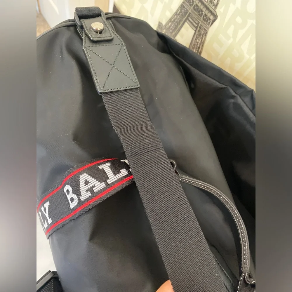 Bally Duffle Bag for mens Black /red